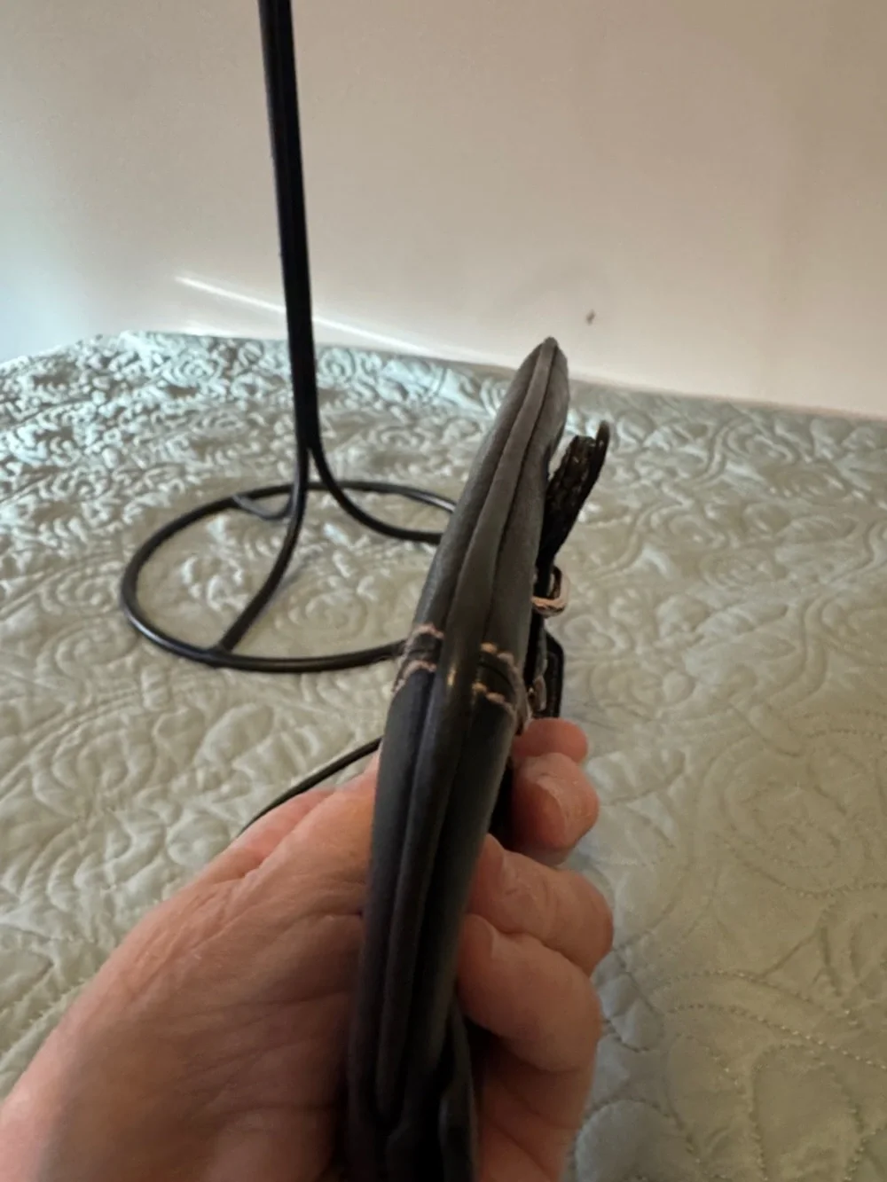 Coach Vintage SoHo Black Leather Buckle Wristlet Clutch Silver Buckle W Tag - Picture 5 of 6